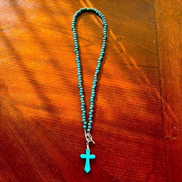 Prayer Bead Necklace with Cross Charm - Picture 5 of 6
